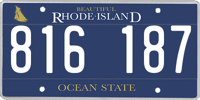 RI license plate 816187