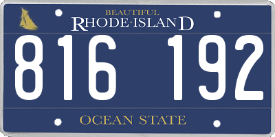RI license plate 816192