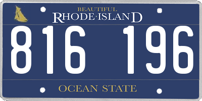 RI license plate 816196