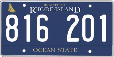 RI license plate 816201