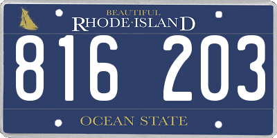 RI license plate 816203