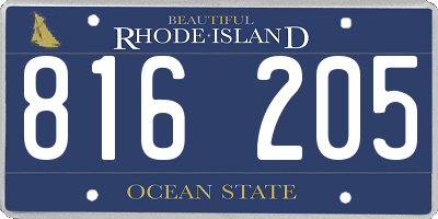 RI license plate 816205