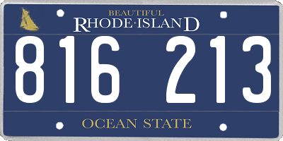 RI license plate 816213