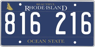 RI license plate 816216