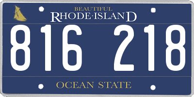 RI license plate 816218