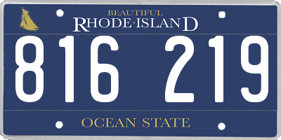 RI license plate 816219