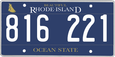 RI license plate 816221