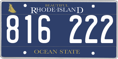 RI license plate 816222
