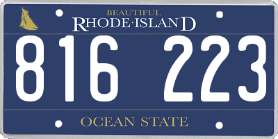 RI license plate 816223
