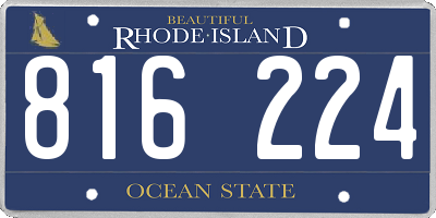RI license plate 816224