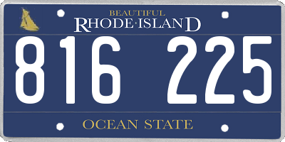 RI license plate 816225