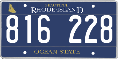 RI license plate 816228