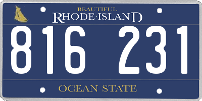 RI license plate 816231