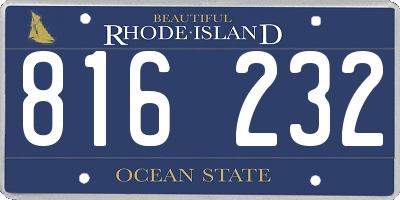 RI license plate 816232