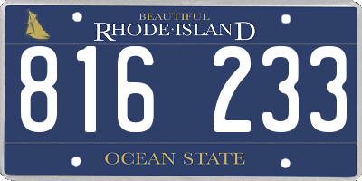 RI license plate 816233