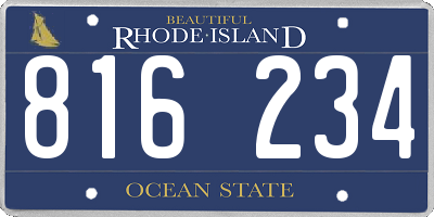 RI license plate 816234