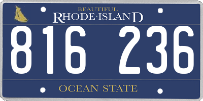 RI license plate 816236