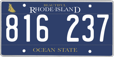 RI license plate 816237