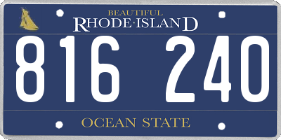 RI license plate 816240