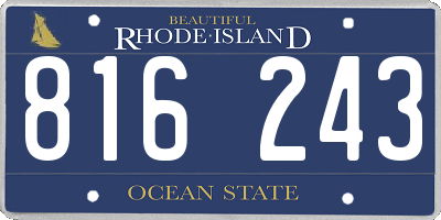 RI license plate 816243