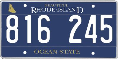 RI license plate 816245