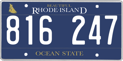 RI license plate 816247