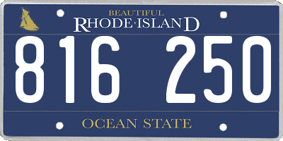 RI license plate 816250