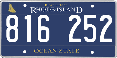 RI license plate 816252