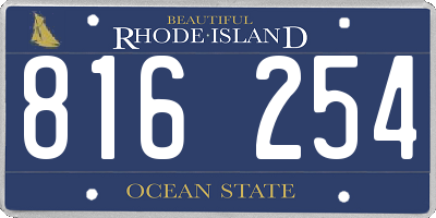 RI license plate 816254