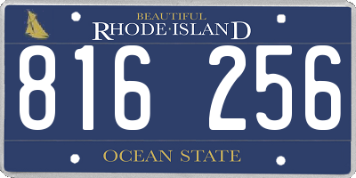 RI license plate 816256
