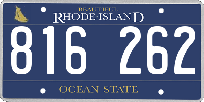 RI license plate 816262