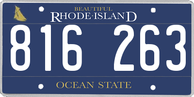 RI license plate 816263