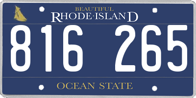 RI license plate 816265
