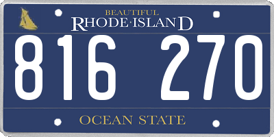 RI license plate 816270