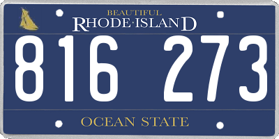 RI license plate 816273