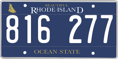 RI license plate 816277