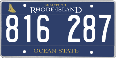RI license plate 816287