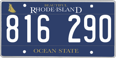 RI license plate 816290