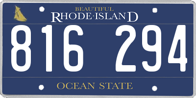 RI license plate 816294