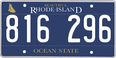 RI license plate 816296