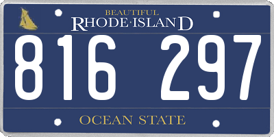 RI license plate 816297