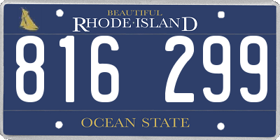 RI license plate 816299