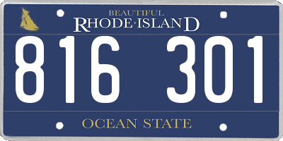 RI license plate 816301