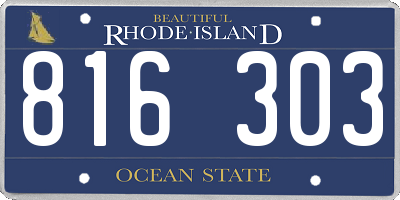 RI license plate 816303
