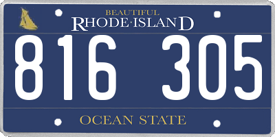 RI license plate 816305