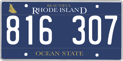 RI license plate 816307