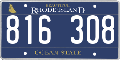 RI license plate 816308