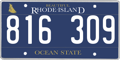RI license plate 816309