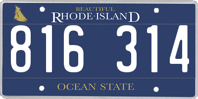 RI license plate 816314