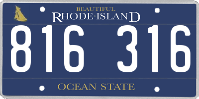 RI license plate 816316